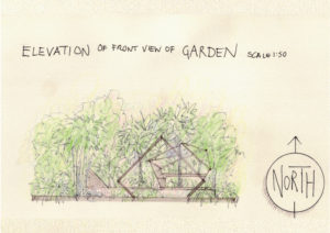 Elevation drawing of new plan for Chelsea Flower Show.